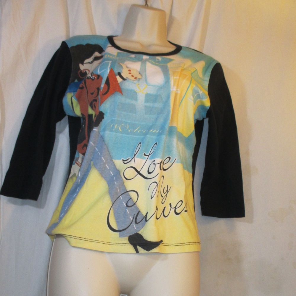 Curves Beaded Design "I Love My Curves" Shirt